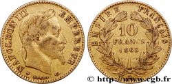 10 francs or Napoléon III, tête laurée, type définitif à grand 10 1863 Strasbourg F.507A/4