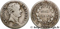 Demi-franc Napoléon Ier tête laurée, République française 1808 Lille F.177/16