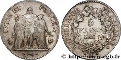 5 francs Union et Force, Union serré, avec glands intérieurs et gland extérieur 1799 Paris F.288/95