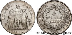5 francs Union et Force, Union serré, avec glands intérieurs et gland extérieur 1800 Paris F.288/43