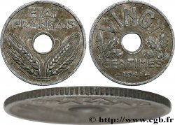 VINGT centimes État français, cannelures larges 1941  F.152/3 XF40 