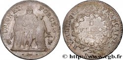 5 francs Union et Force, Union serré, seulement gland extérieur 1799 Paris F.288/98