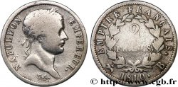 2 francs Napoléon Ier tête laurée, Empire français 1810 Rouen F.255/11
