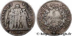 5 francs Union et Force, Union desserré, avec glands intérieurs et gland extérieur 1799 Bordeaux F.291/23