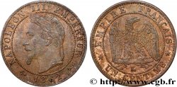 Un centime Napoléon III, tête laurée 1862 Bordeaux F.103/7