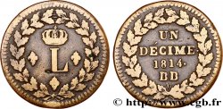Un décime à l’L couronnée 1814 Strasbourg F.132/1