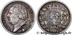 1/2 franc Louis XVIII 1817 Rouen F.179/10 VF25 