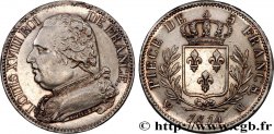 5 francs Louis XVIII, buste habillé 1814 Marseille F.308/10