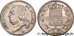 5 francs Louis XVIII, tête nue 1822 La Rochelle F.309/71