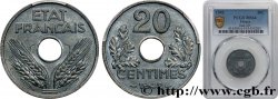 20 centimes État français, lourde 1942  F.153/4 MS64 PCGS