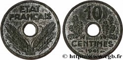 Essai-piéfort de 10 centimes État français, grand module 1941 Paris GEM.44 EP