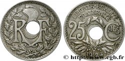 25 centimes Lindauer, trou décentré 1924  F.171/8 var.