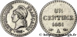 Un centime Dupré, IIe République, nickelée 1851 Paris F.101/8 SUP 