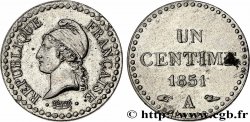 Un centime Dupré, IIe République, nickelée 1851 Paris F.101/8