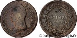 Un décime Dupré, modification du 2 décimes 1796 Paris F.127/1 BC20 