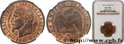 Cinq centimes Napoléon III, tête laurée 1861 Paris F.117/4