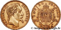 20 francs or Napoléon III, tête laurée 1867 Strasbourg F.532/17