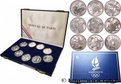 Coffret de neuf pièces de 100 francs Belle Épreuve Jeux Olympiques d&nbsp;hiver d&nbsp;Albertville n.d. Paris F5.1606 à 1614 1 MS 