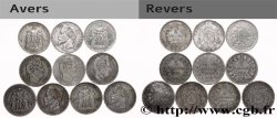 Lot de dix écus de 5 francs n.d.  F.-/