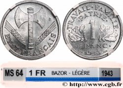 1 franc Francisque, légère 1943  F.223/3