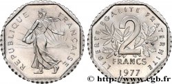 Pré-série de 2 francs Semeuse, nickel, sans le mot essai, flan rond, listel octogonal, 6,93 g 1977 Pessac GEM.123 15