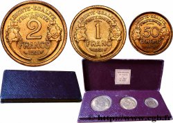Boîte des essais de 2 francs, 1 franc et 50 centimes Morlon 1931  