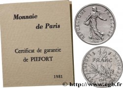 Piéfort nickel de 1/2 franc Semeuse 1981 Pessac GEM.91 P1