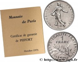 Piéfort Nickel de 1 franc Semeuse 1975 Paris GEM.104 P1