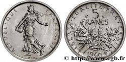Piéfort Argent de 5 francs Semeuse 1960 Paris GEM.153 P1 FDC 