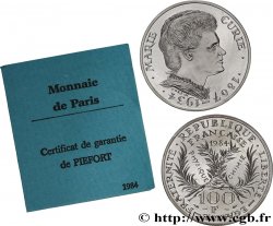 Piéfort Argent de 100 francs Marie Curie 1984 Pessac GEM.233 P1