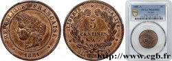 5 centimes Cérès 1881 Paris F.118/22