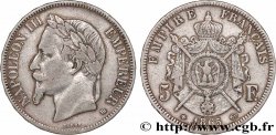 5 francs Napoléon III, tête laurée 1865 Strasbourg F.331/8
