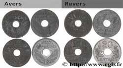 Lot de quatre pièces de 20 (et VINGT) centimes État français n.d.  F.152/2