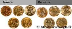 Lot de cinq pièces de 20 centimes Marianne n.d. Pessac F.156/21