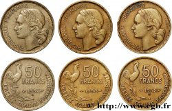 Lot de trois pièces de 50 francs Guiraud n.d.  F.425/9