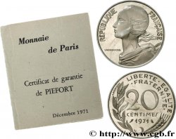 Piéfort Argent de 20 centimes Marianne 1971 Pessac GEM.56 P2