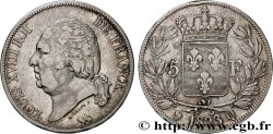 5 francs Louis XVIII, tête nue 1823 Perpignan F.309/86