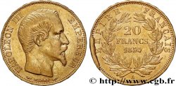 20 francs or Napoléon III, tête nue, Coin ébréché 1854 Paris F.531/2