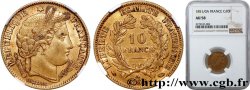 10 francs or Cérès, IIe République, millésime en 1/0 1851 Paris F.504/3 var.