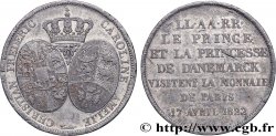 Monnaie de visite en étain, module de 2 francs, pour le Prince du Danemark à la Monnaie de Paris 1822 Paris VG.cf. 2544 (en étain)