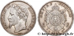 5 francs Napoléon III, tête laurée 1869 Strasbourg F.331/15