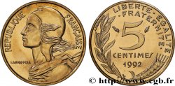 5 centimes Marianne, BU (Brillant Universel), frappe médaille 1992 Pessac F.125/31