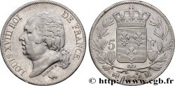 5 francs Louis XVIII, tête nue 1824 Toulouse F.309/95
