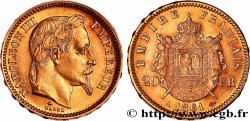 20 francs or Napoléon III, tête laurée 1861 Paris F.532/1