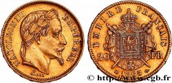20 francs or Napoléon III, tête laurée 1865 Strasbourg F.532/12