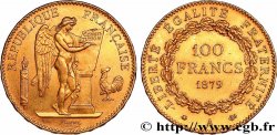 100 francs or Génie, tranche inscrite en relief Dieu protège la France 1879 Paris F.552/3