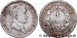 1 franc Napoléon Ier tête laurée, République française 1808 Strasbourg F.204/4