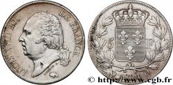 5 francs Louis XVIII, tête nue 1824 Perpignan F.309/95