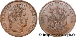Module de 5 francs en cuivre commémorant l’anniversaire du 30 juillet 1830 1832 Nantes F.324/- var.