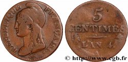 5 centimes Dupré, petit module 1796 Paris F.113/1